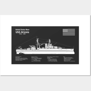 USS Arizona Battleship bb-39. World War II. Sunk on Pearl Harbor - PDBpng Posters and Art